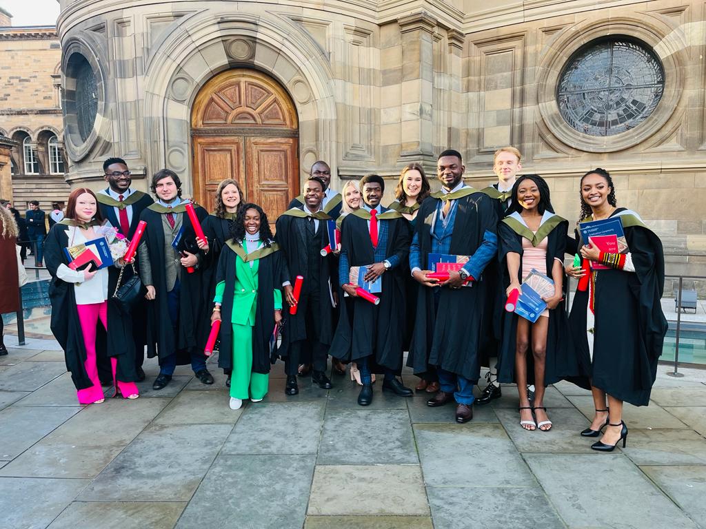 A group photograph of me and my mate during our graduation at the University of Edinburgh.
